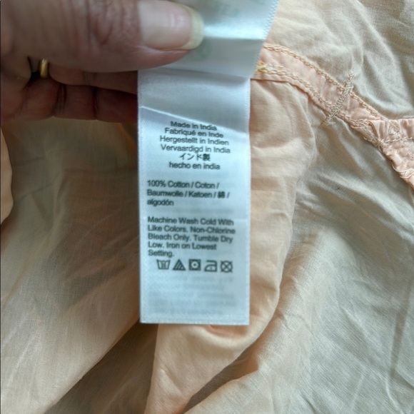 J. Crew Size 6 Peach Short Sleeve Ruffled Button Down Shirt - Picture 10 of 10